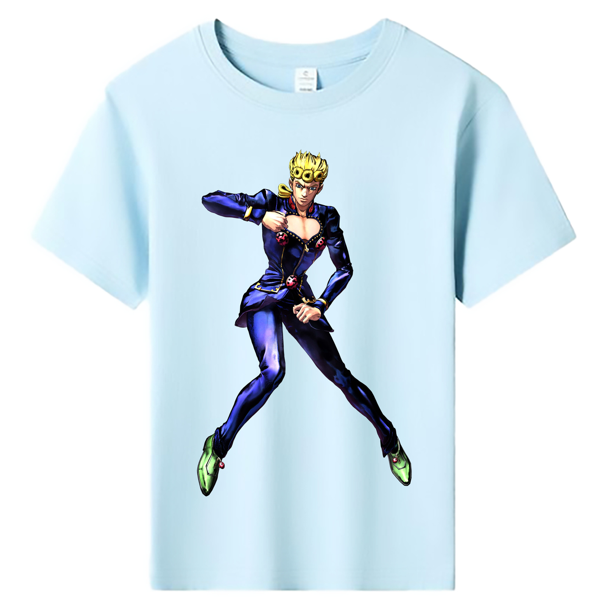 （画像用） ジョジョの奇妙な冒険 ジョルノ?ジョバァーナ JoJo's Bizarre Adventure Giorno Giovanna 綿100％キッズTシャツ（フロントプリント）